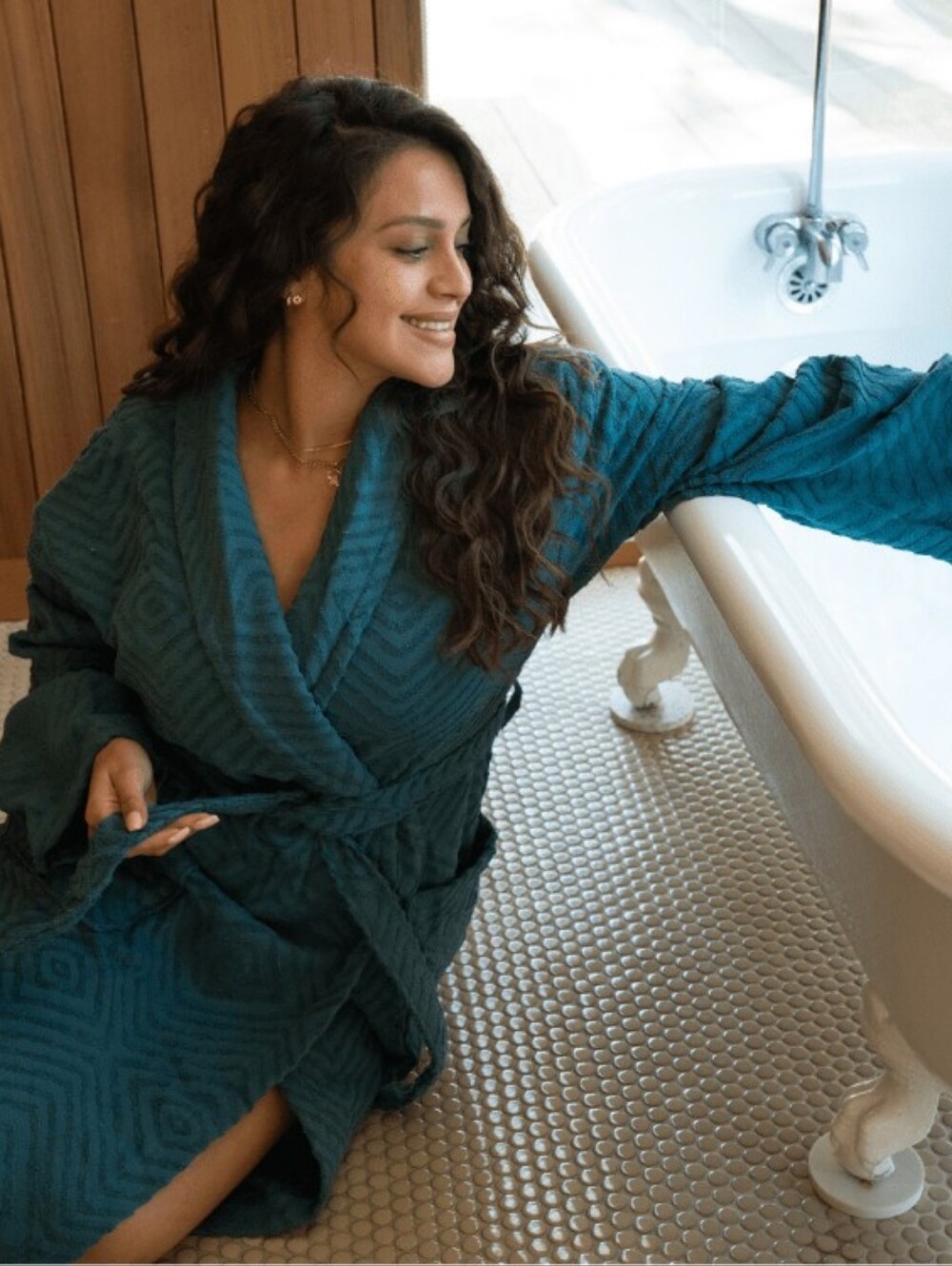 Sand Cloud 100 % Organic Turkish Cotton Radiant Robe Ocean Teal NWT